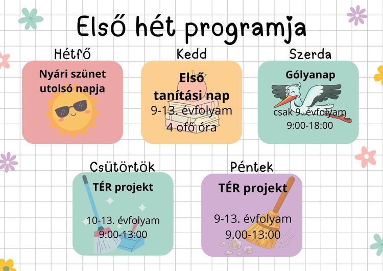Az első hét programja