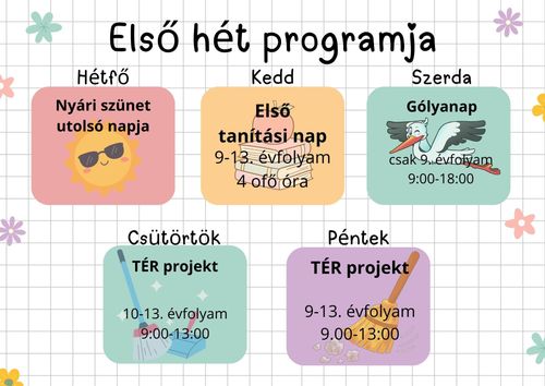 Az első hét programja